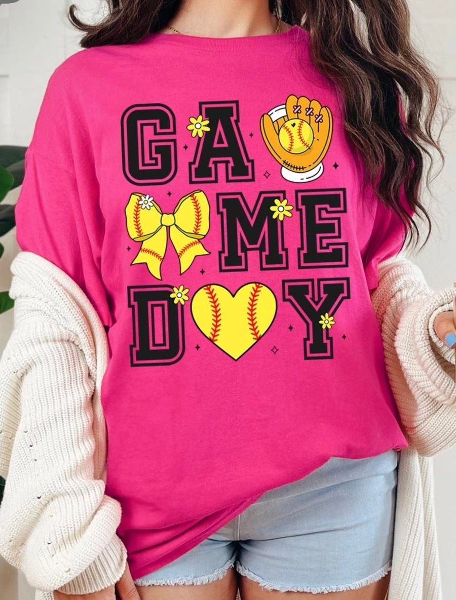 Game Day Pink Softball Tee