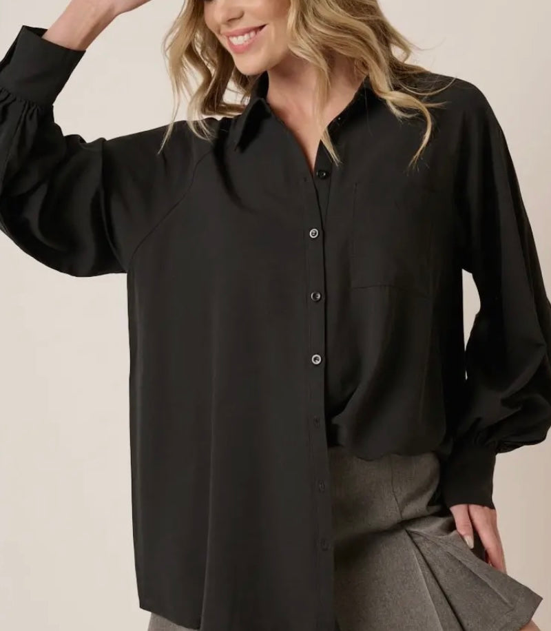 Jack Raglan Button Down Top (2 Colors)