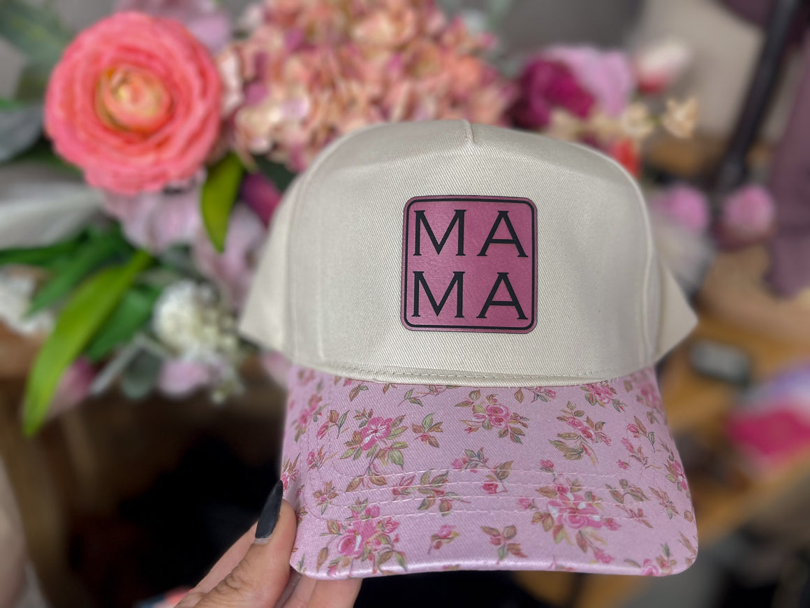 Mama Floral Two Tone Hat