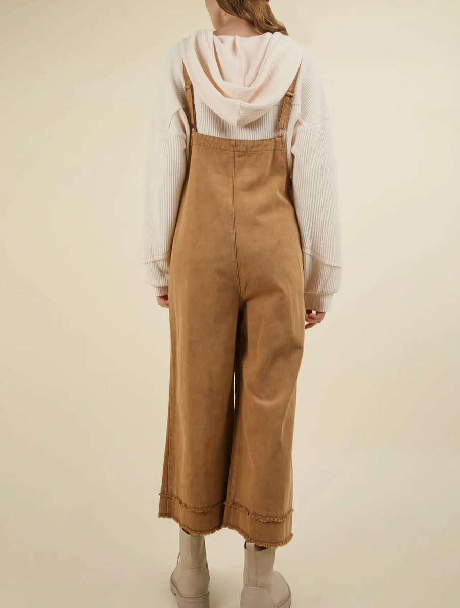 Katelyn Twill Camel Overalls