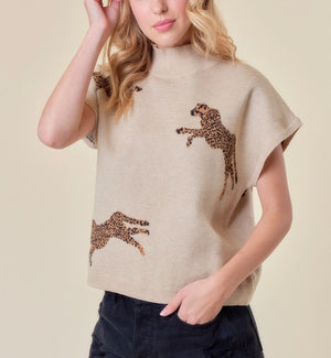 Check Me Cheetah Sweater Top