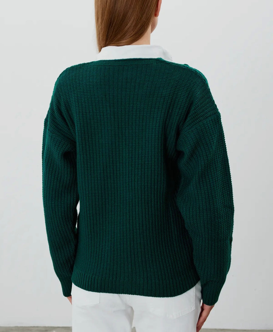 Kase Green Knit Sweater Cardigan