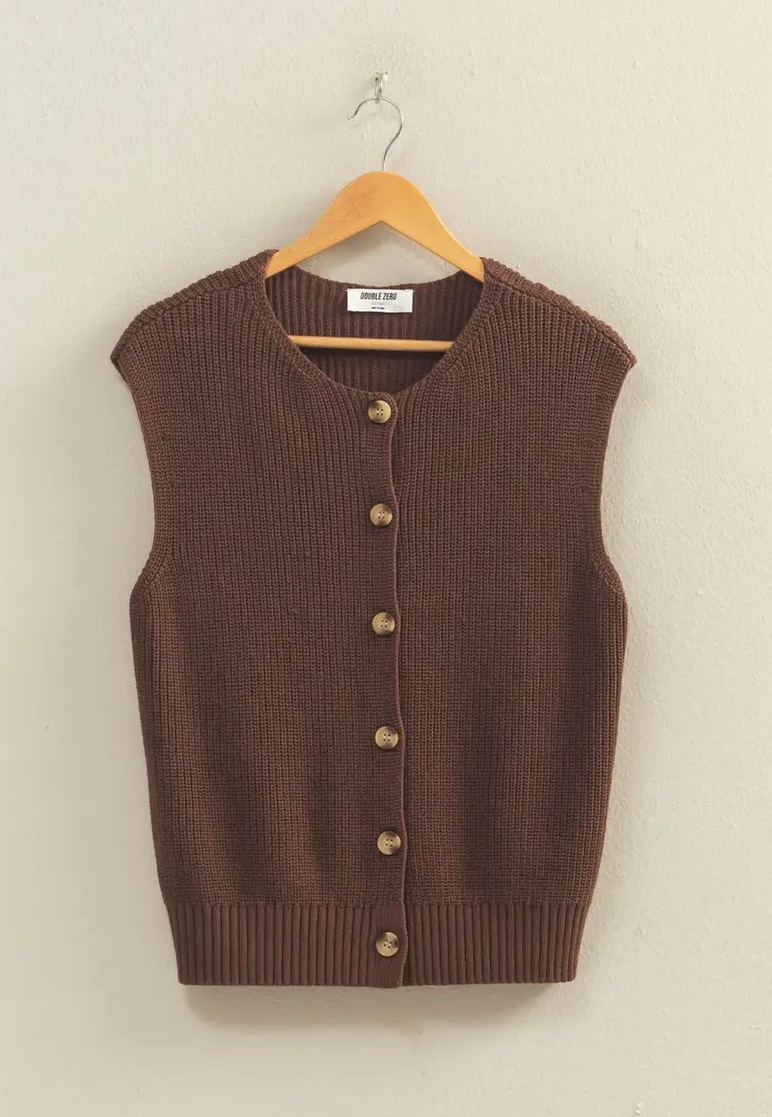 Never Ending Sun Ribbed Button Up Vest (2 Colors)