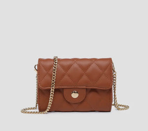 Everette Quilted Vegan Leather Clutch/Crossbody