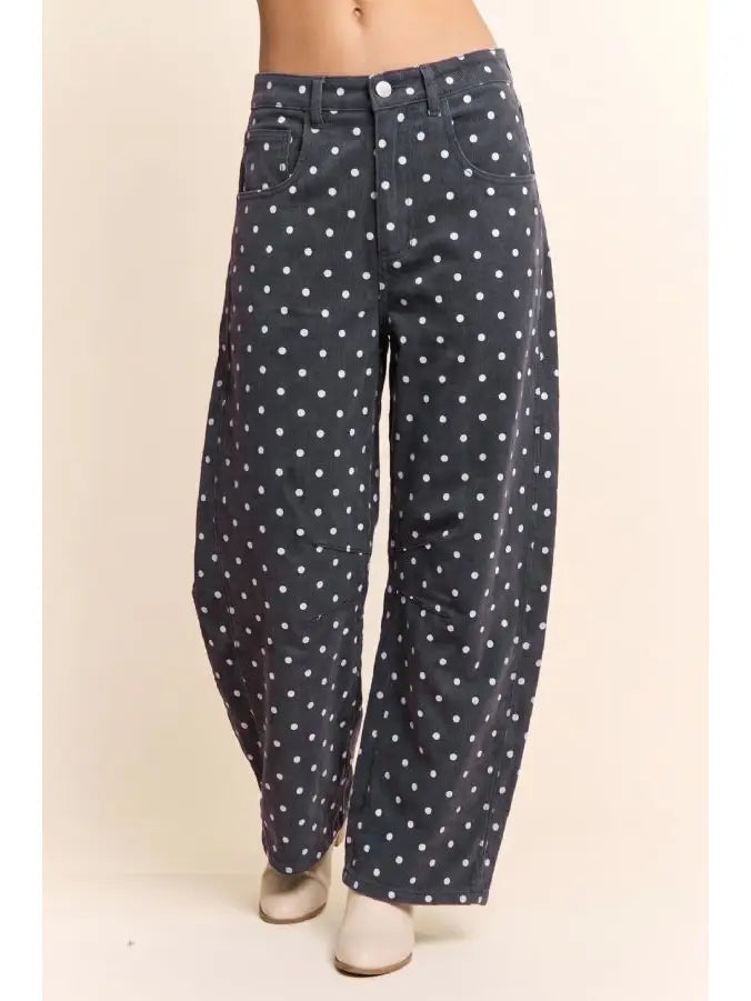 Rems Polka Dot Barrel Pant
