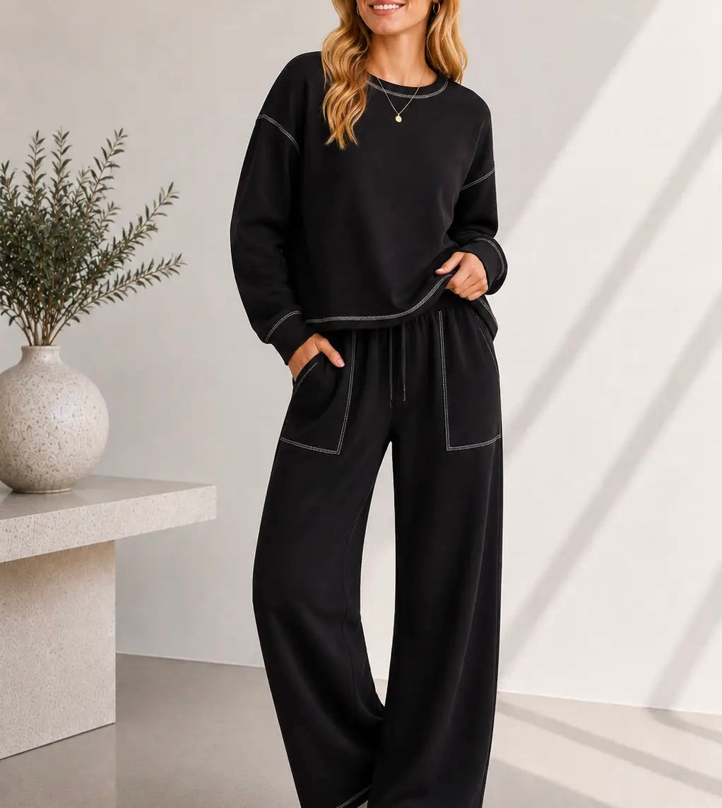 Jenkins On The Go Textured Black Outfit Set