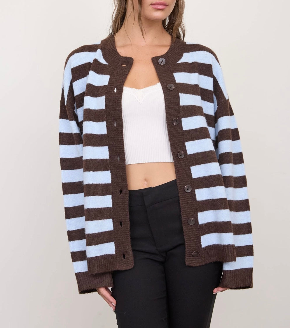 Barrett Brown Stripe Cardigan