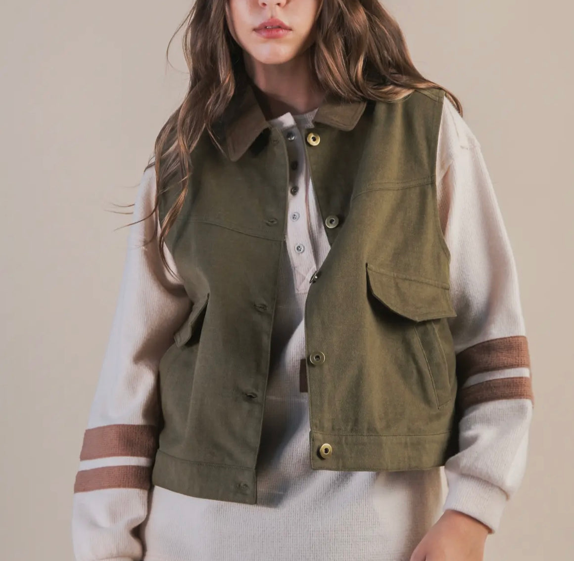 Becoming Fall Olive Vest
