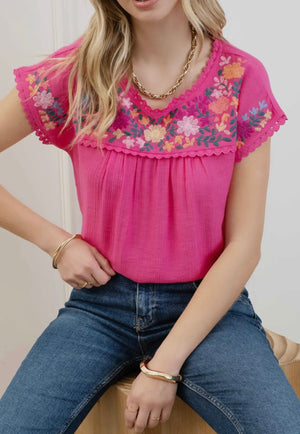 Elaine Floral Embroidery Top (Standard & Extended)