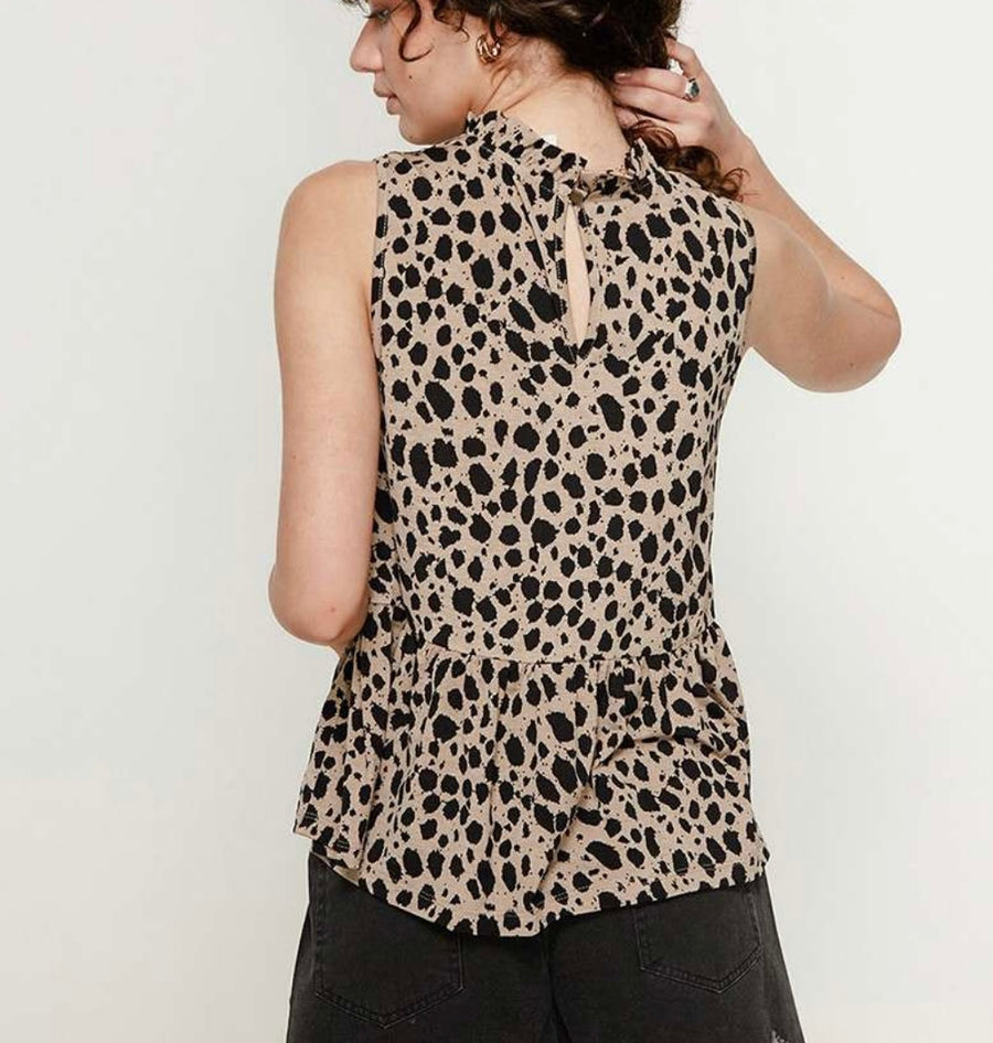 Wren Animal Print Mock Neck Top