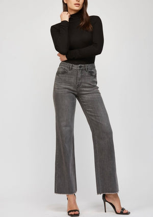 Super High Wide Leg Super Soft Grey Mica Jean