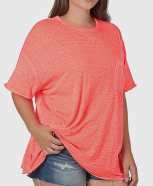 Life With You Burnout Front Pocket Top (Extended Size)