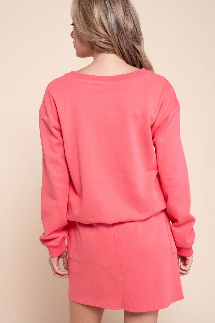 Callen French Terry Coral Top