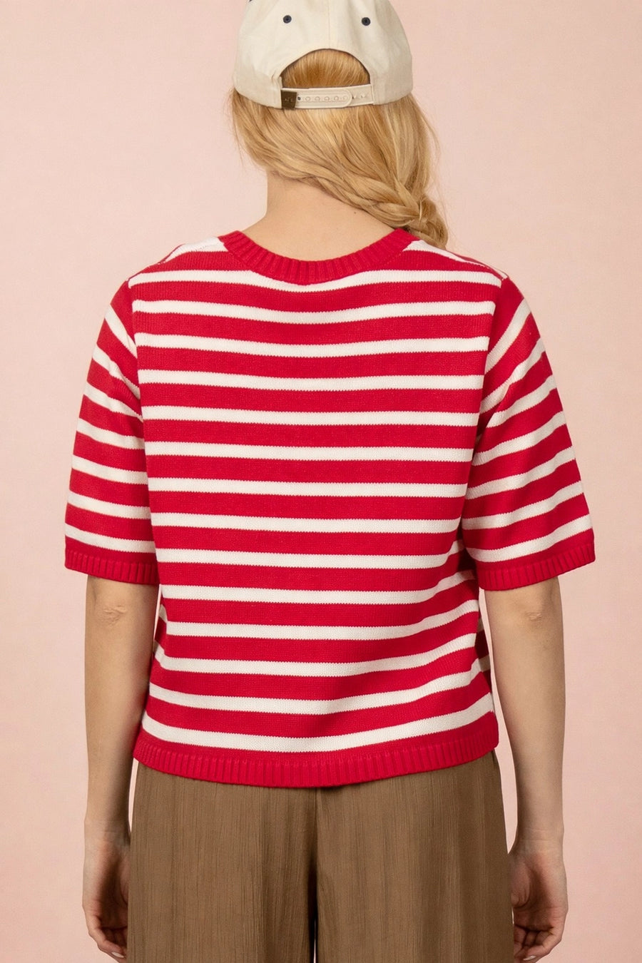 Jay Stripe Red Sweater Top