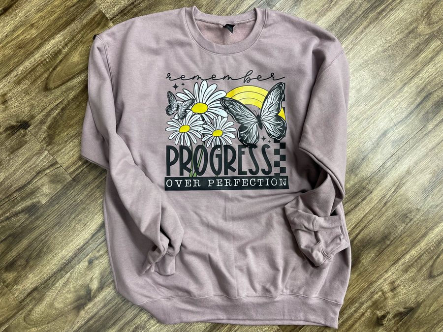 Progress Over Perfection Graphic Sweatshirt