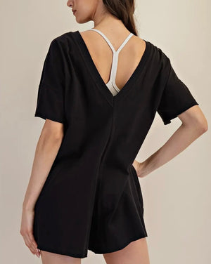Humble Lycra Black Tee Romper
