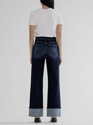 Pyper High Rise Wide Leg Cuff Hem Jean