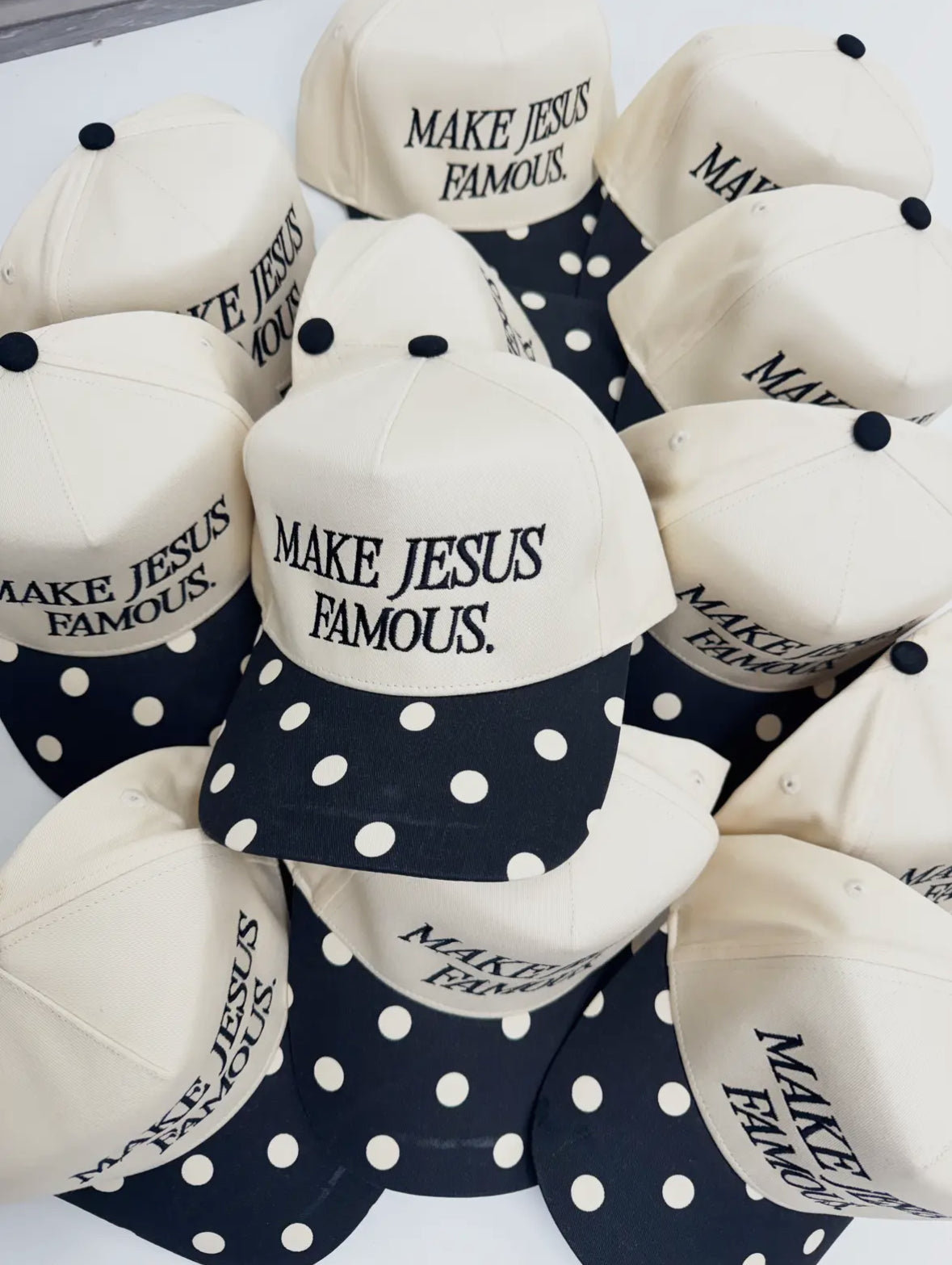 Make Jesus Famous Polka Dot Hat