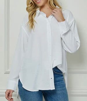 Frankie Boyfriend Light Flo Button Down Top