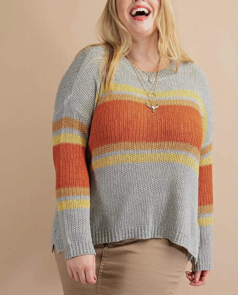 Colorful Retro Light Sweater (Extended Size)