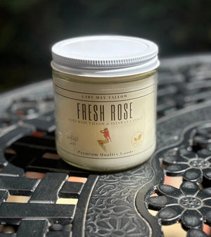 Rose Fresh Tallow & Beeswax All Natural Non Toxic Candle