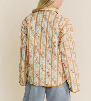 Dani Wavy Quilted Wallpaper Print Jacket