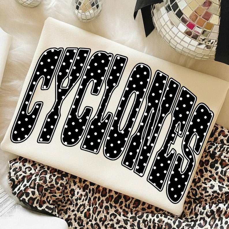 Cyclones Polka Dot Tee Or Crewneck