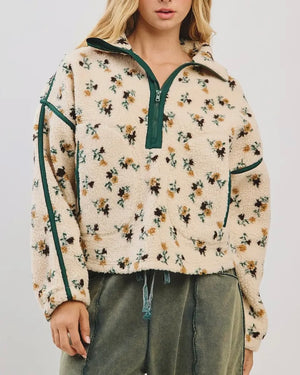 Lola Floral Fleece Quarter Zip