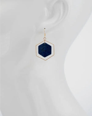 Miranda Hexagon Stone Earrings (2 Colors)