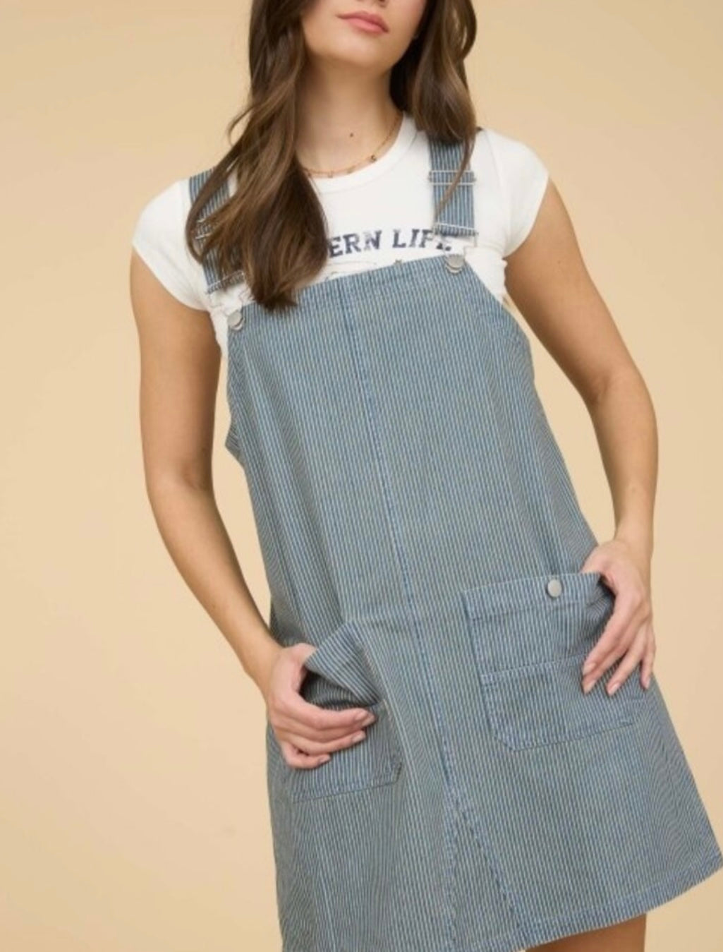 Stripe Overall Mini Dress