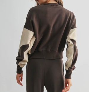 Audrey ColorBlock Espresso Pullover