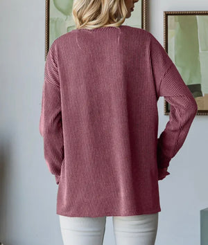 Indie Ribbed Front Pocket Top (2 Colors)