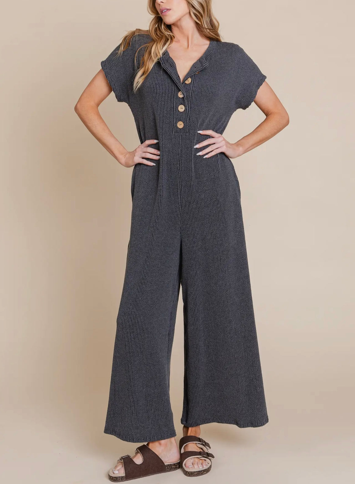 Fox Ribbed Jumpsuit