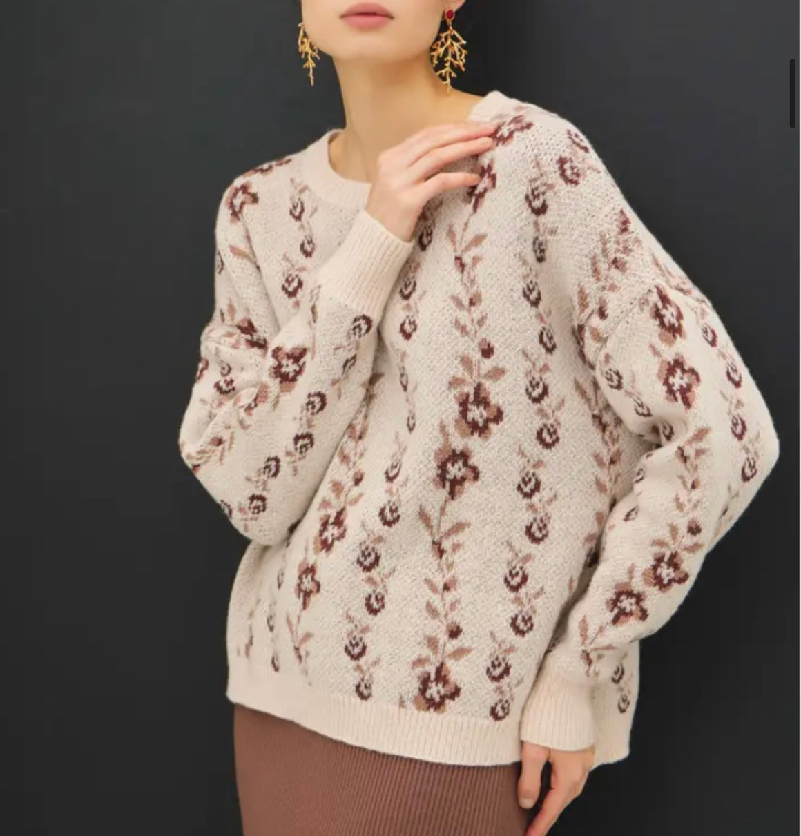 Faith Floral Jacquard Sweater