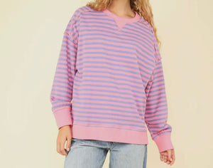 Claire Stripe Top Pink