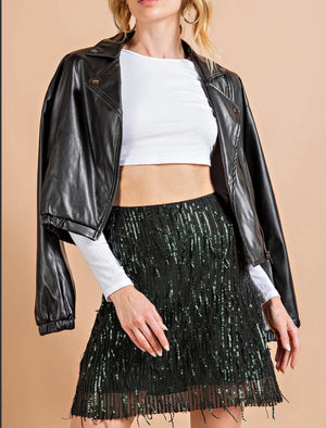 Mae Fringe Sequin Skirt