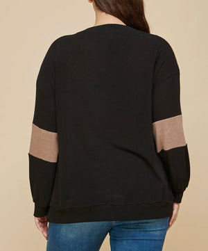 Latte Stripe Top (Extended Size)