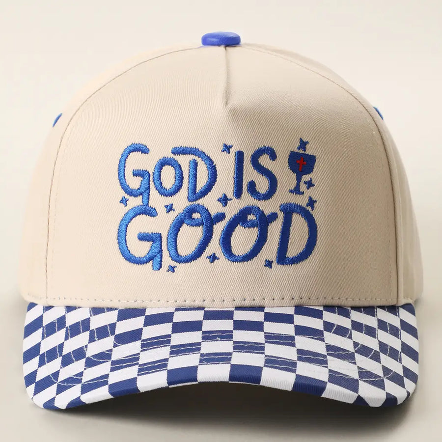 God Is Good Checkered Hat