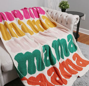 Mama Colorful Cozy Throw Blanket