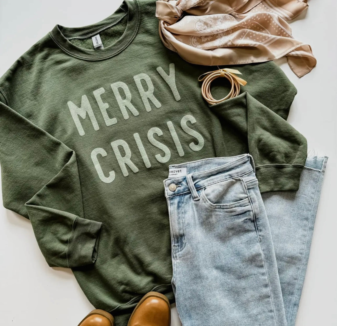 Merry Crisis Graphic Sweatshirt