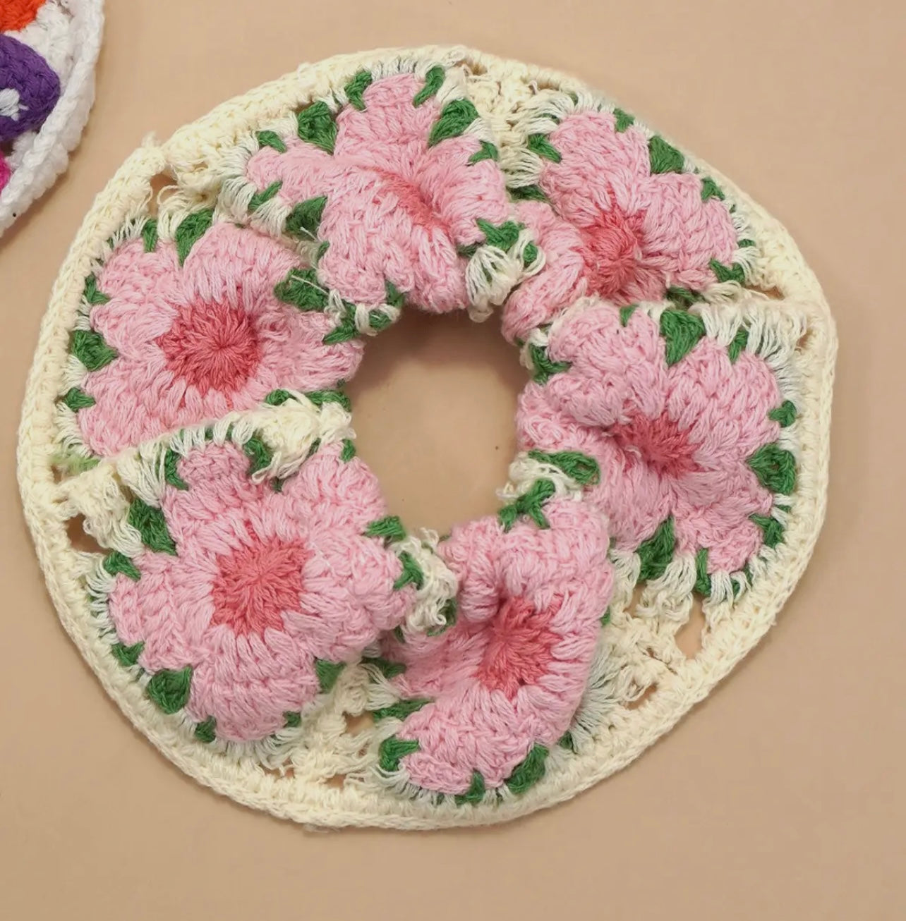 PBF Crochet Flower Scrunchie
