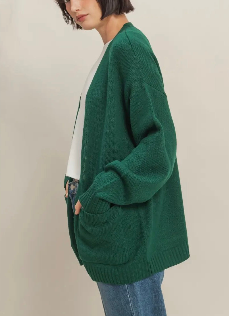 Harrison Dark Green Cardigan