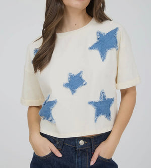 Stars Patch Ivory Top