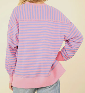 Claire Stripe Top Pink