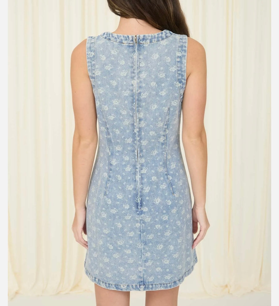 Bennett Floral Washed Denim Dress