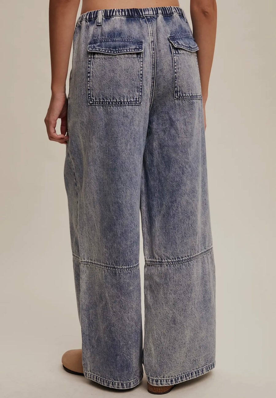 Lillian Denim Wide Leg Drawstring Pant