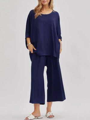 Bali Navy Wide Leg Set