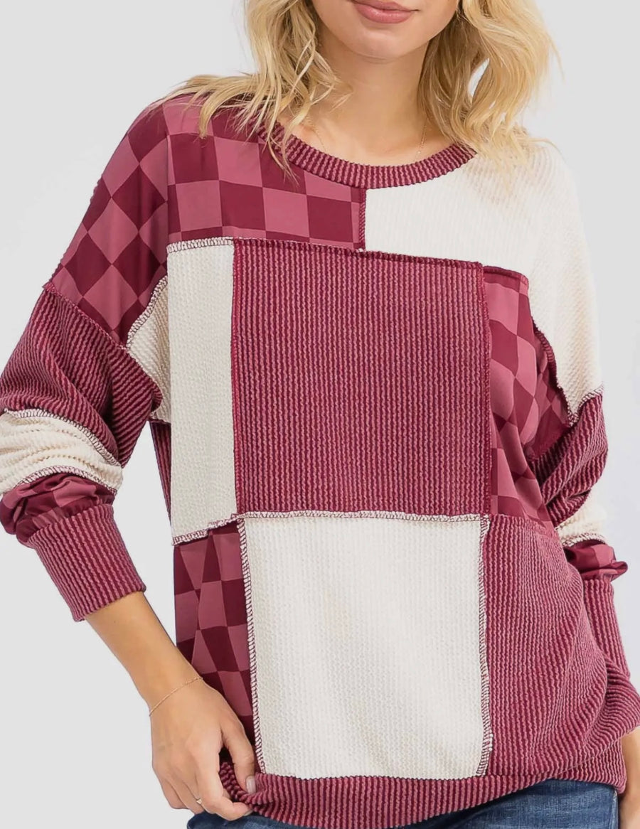 Flynn Colorblock & Checkered Top