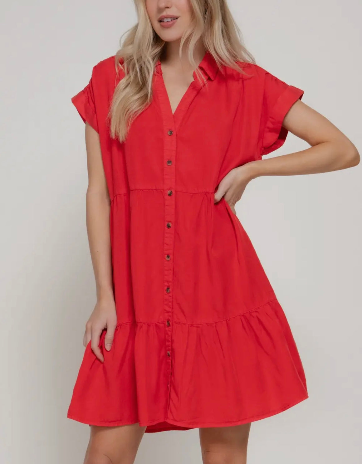 Element Red Tiered Dress