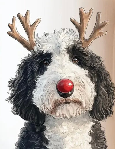 Golden Doodle Reindeer Crewneck Youth & Adult (2 Doodle Colors)